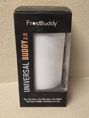 Frost Buddy  Universal 2.0 Stainless Steel Insulated Can Cooler White Brand New 