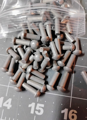 100 Steel Round Head Rivets 5/32 x 1/2'' Steampunk Blacksmith SCA Armour