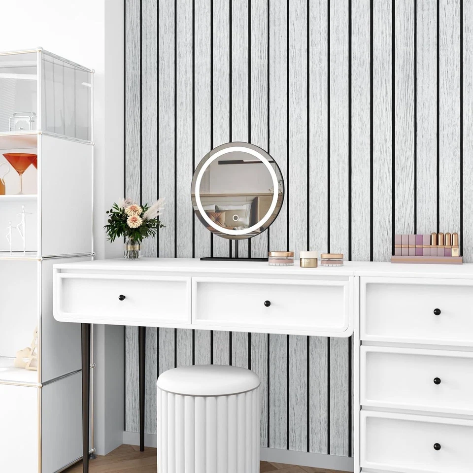 Wood Grain Slat 3D Wall Panel -15.75"x118" Soundproof Self-Adhesive Wall Sticker - Image 4 of 4