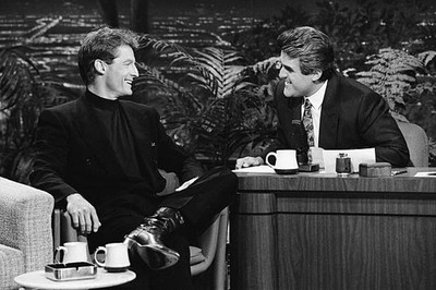 Actor Perry King during an interview with guest host Jay Leno Octo- Old Photo 2