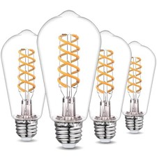 4-Pack Vintage LED Edison Bulbs 60W Equivalent- ST58/ST19 6W E26 2700k 4pack