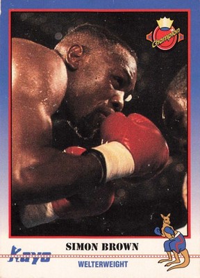 1991 Kayo Simon Brown #42 Welterweight Boxing Card IBF Champion Vintage