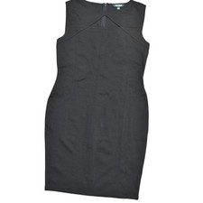 Lauren Ralph Lauren Women's Black Shift Dress L Viscose Sleeveless Zip Solid