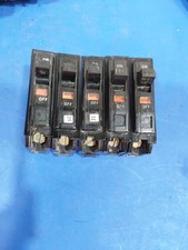 LOT OF 5 Square D 20 AMP 1 Pole 120V Bolt-on Circuit Breaker