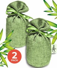 Green Mini Bamboo Charcoal Air Purifying Bags 2-Pack , 50g