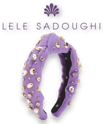 Lele Sadoughi Top Knot Headband Lavender Embellished Knotted  display picture 1