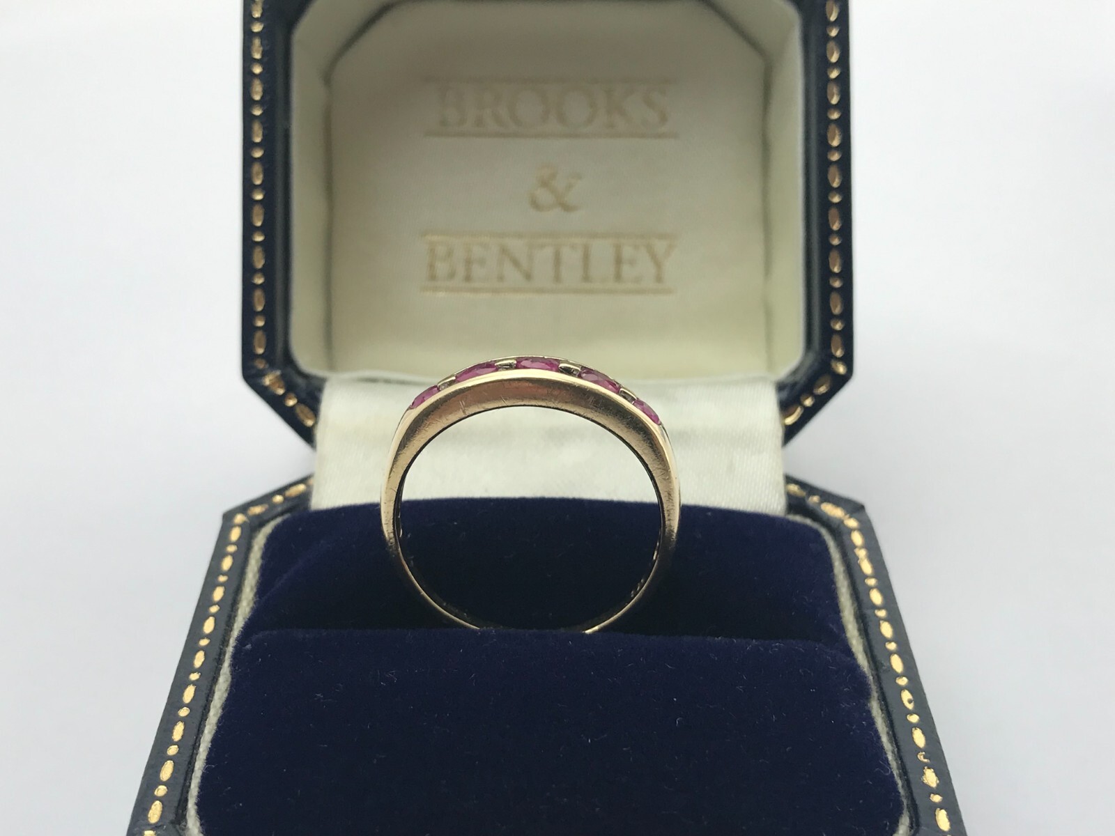 Ruby and Diamond 9ct Gold Ring Half Eternity Ruby… - image 5