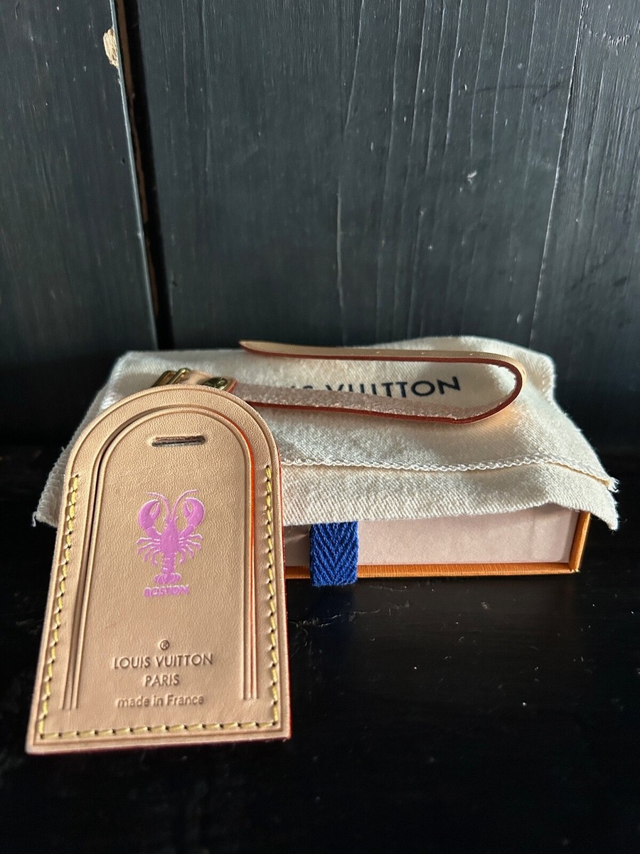New Louis Vuitton vacchetta Large Luggage Tag hot stamping Boston