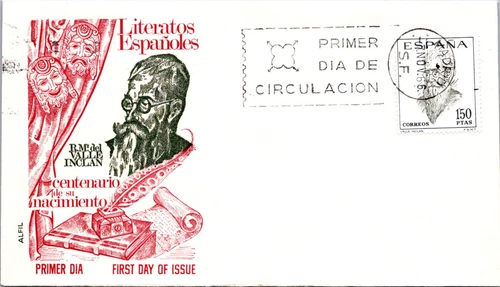 FDC Spain - RM Valle Inclan Centenary of his Birth Spanish Literators - L41061