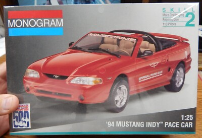 MONOGRAM 2975 94 MUSTANG INDY PACE CAR MODEL KIT NEW IN SEALED BOX 1/25 LQQK