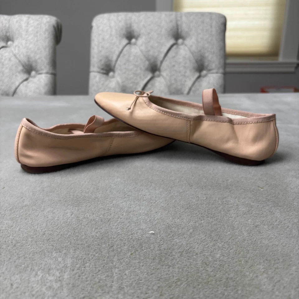 Zapatos planos de ballet Loeffler Randall Leonie para mujer talla 5 B de cuero rosa sin cordones Foto 3 de 4