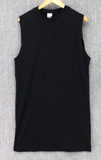 H&M Shift Dress Womens Small S Black Solid Casual Sleeveless Stretch Lightweight