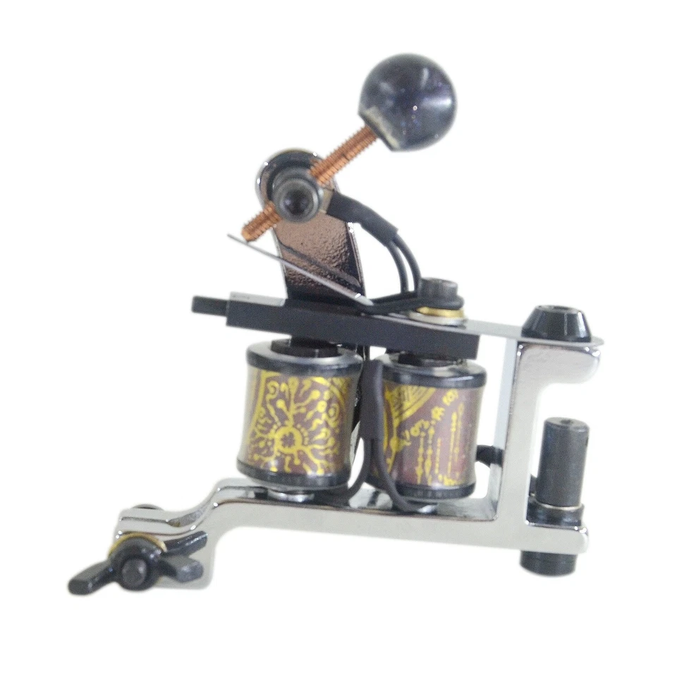 1PC IRON CHROME PLATING TATTOO MACHINE SHADER 25MM 10WRAPS COPPER WIRE COIL 8-32 - Image 2 of 4