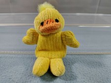 RARE CORDUROY YELLOW DUCK FINGER PUPPET