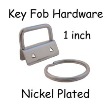 10 Key Fob Hardware w/ Key Rings Sets - 1 Inch 25 mm Nickel Plated  Instruc.