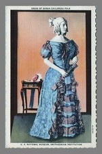 1930s Postcard Linen Sarah Childress Polk Smithsonian Institution