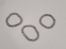 Set of 3 Silver Star Beaded Bracelets On Flexible String Cord  Lightweight