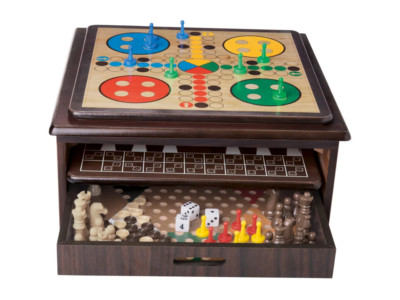 10 in 1 Deluxe Spiele Holz Spielesammlung ~ Schach, Figuren, Backgammon | Weihnachten