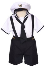boys sailor Nautical outfit navy with matching hat
