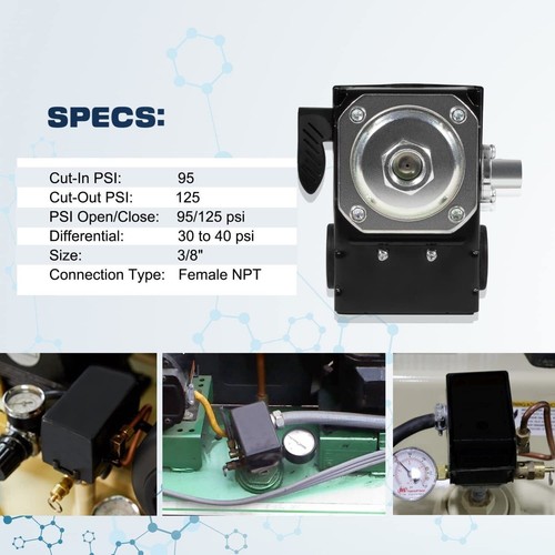 PER INGERSOLL RAND 23474661-C PRESSOSTATO 95-125 PSI PARTE COMPRESSORE ARIA - Foto 6 di 17