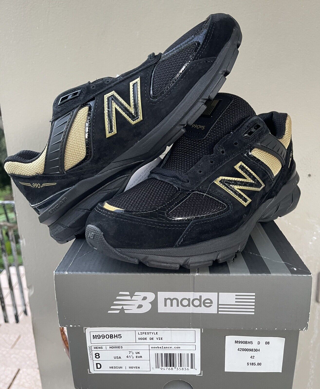 Evaluación Despedida Enojado Rare DS New Balance Made in USA 990v5 Sz 8 Mens Black Gold M990BH5 Kith |  eBay