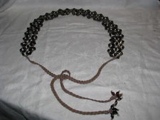 Handmade Woven Metallic Beaded Sash Belt