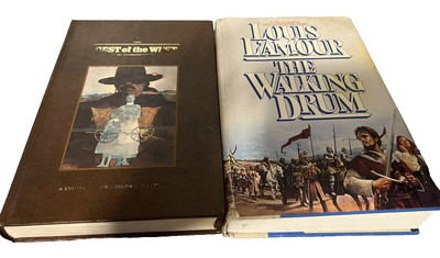 Western Books Lot Hardback Louis Lamour The Walking Drum and Best of the West