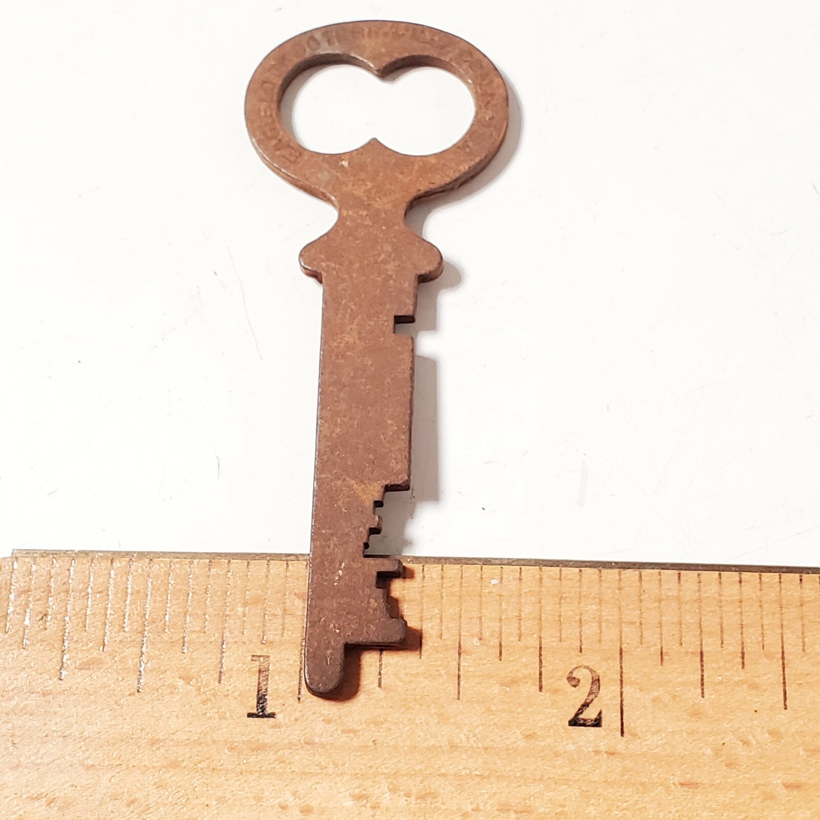 Vintage Eagle Lock Co Terryville Conn USA Flat Skeleton Key Approx 2.5