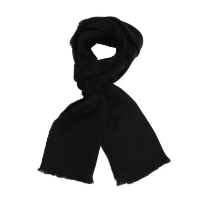 INDIGO SOUL Mens Fleece Scarf Womens Winter Neck Warmer Unisex Black Scarves Tassel End