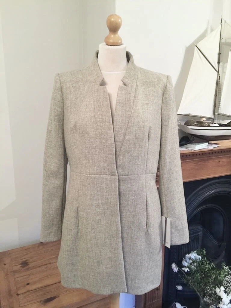 Zara inverted lapel top frock coat black