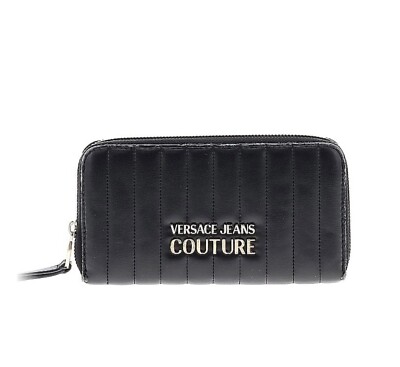 Versace Jeans Couture Black Vegan Leather Large Continental Wallet