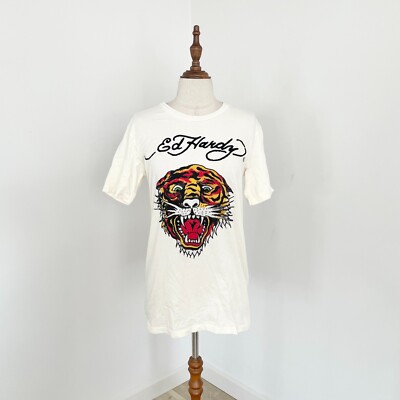 Ed Hardy by Christian Audigier Wild Tiger Embellished T-Shirt Off