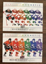 2021-22 Upper Deck Hockey Electromagnetic Insert 2 Card Lot, Hischier, Comtois