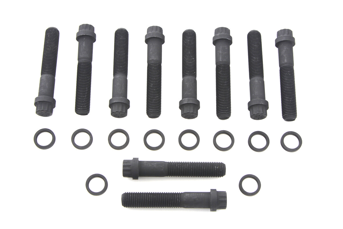 Harley Cylinder Head Bolt Set FX FL 1948-1984 12 Point Black