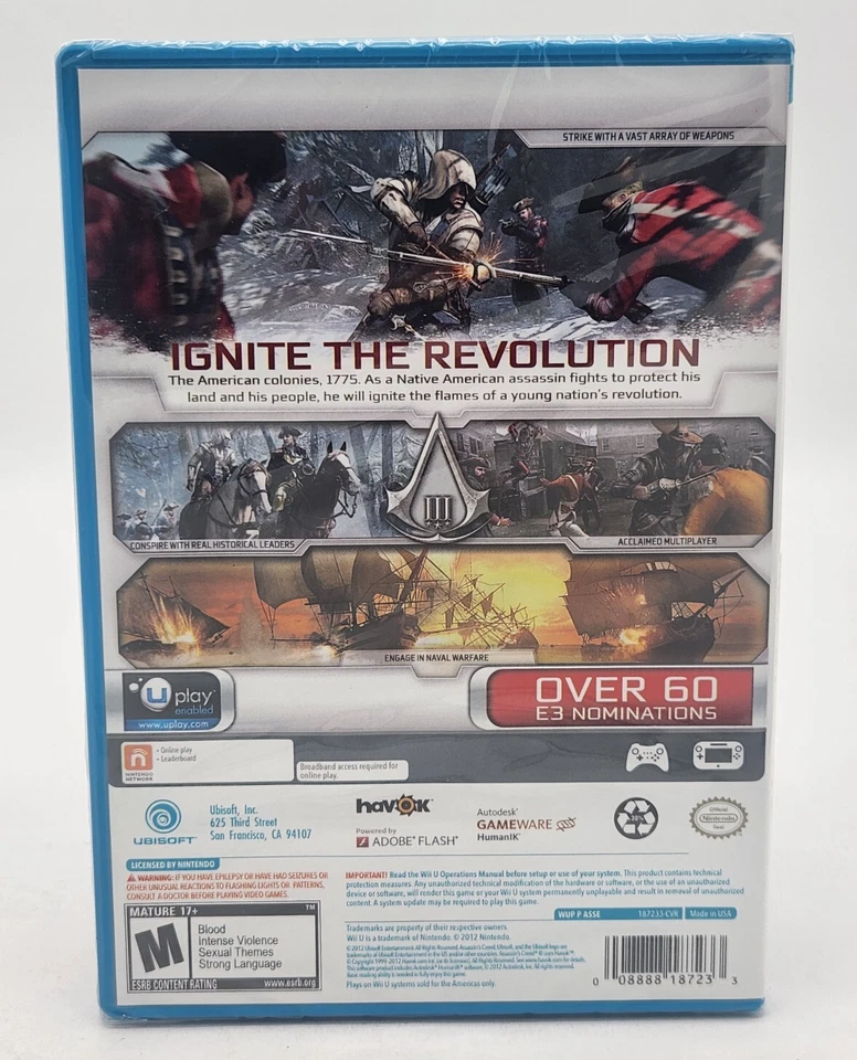 Assassin's Creed III (Nintendo Wii U, 2012) Brand New Factory Sealed US Ver. - Image 2 of 4