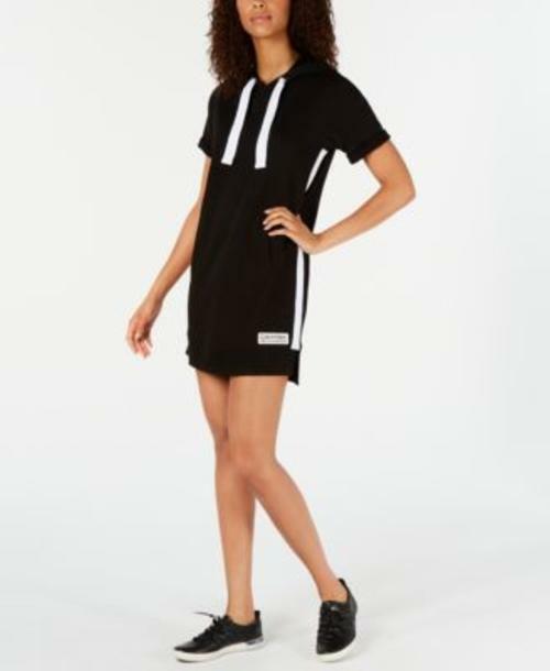 Striped Side Sleeveless Hoodie Dress 