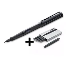 Lamy Safari Fountain Pen (17F) Umber + 5 Black Ink Cartridges NEW L17F+LT10BK