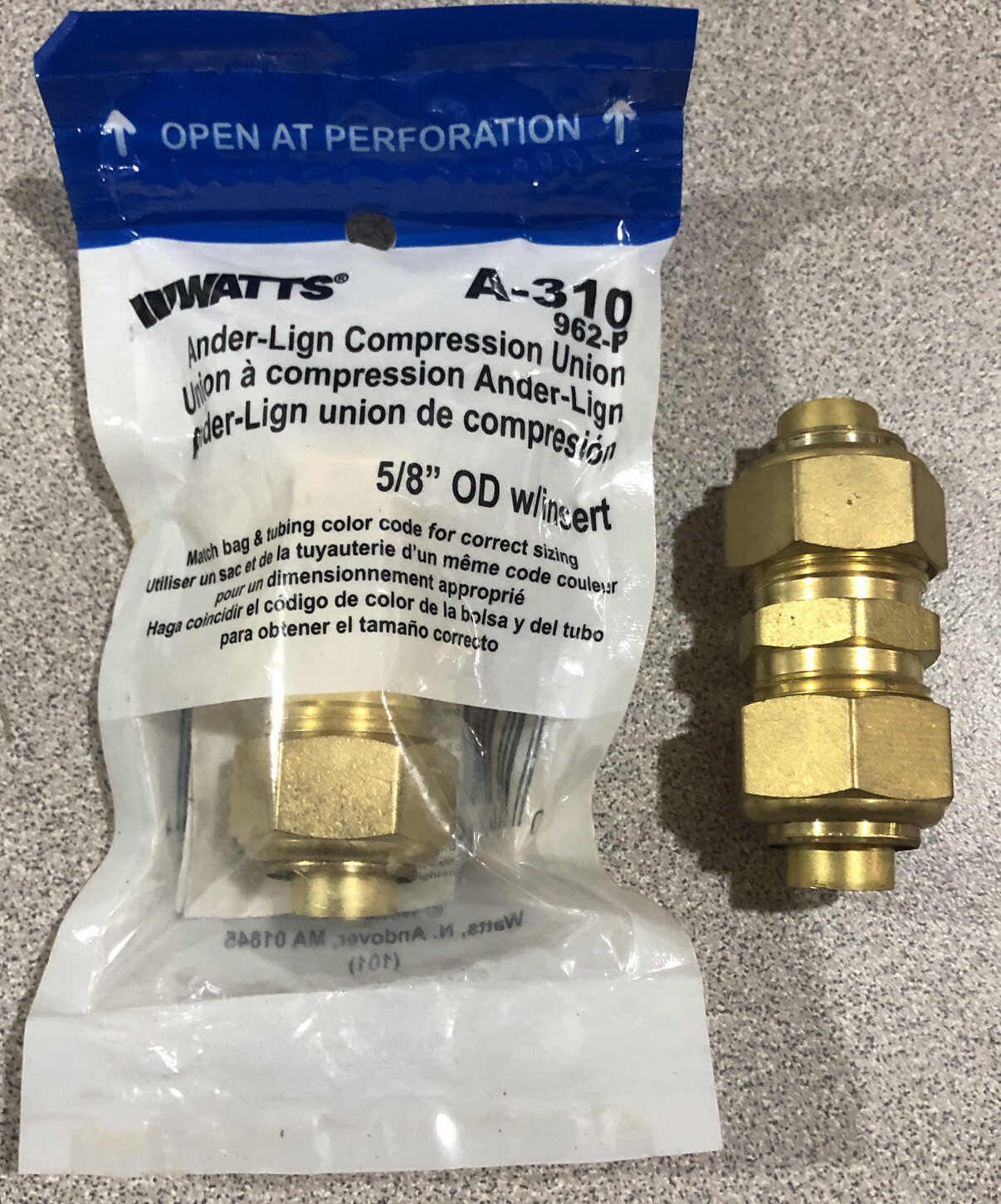 Watts Ab A 310 Pb962 P 5 8 All Tube Compression Union With Inserts Set Of 2 For Sale Online Ebay