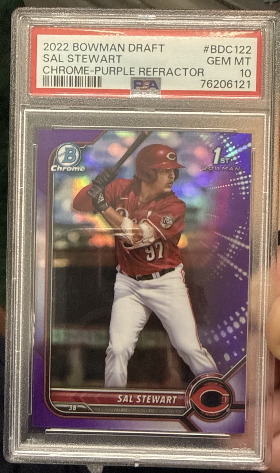 SAL STEWART 2022 Bowman Draft Chrome #BDC-122 Purple Refractor /250 (RC) PSA 10