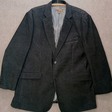 Pronto Uomo Mens XXL 48" Black Corduroy Two Button Sport Coat Blazer Jacket