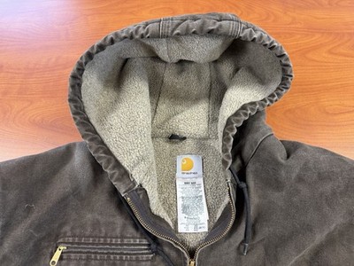 R*様 Carhartt カーハート　シエラジャケット　J141 LOV Lサイ Carhartt Men's J141 WAL Brown Sherpa Lined Sierra Jacket Hooded