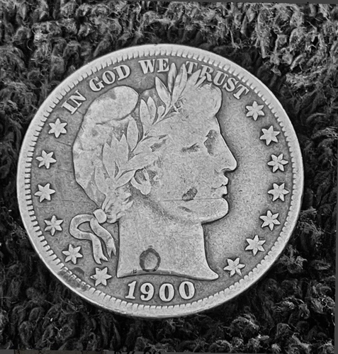 (1) Beautiful Antique 1900-P Barber Half Dollar F-FINE NICE DETAIL