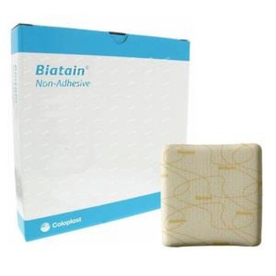 Coloplast Biatain Non-Adhesive No Border Foam Dressing Tan 8x8'', 5 Ct, 3416