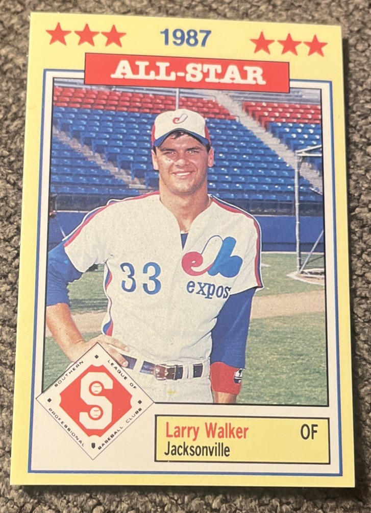 Larry Walker RC 1987 Southern League All-Stars Expos Multiples Listed All Crisp