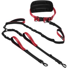 Hands Free Dog Leash, Waist Bungee Leash for 2 Large Dogs, 6-8ft No-Tangle He...