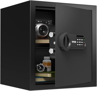 RPNB Deluxe Safe and Lock Box, Spardose, Digital Keypad Safe 34L, Stahl