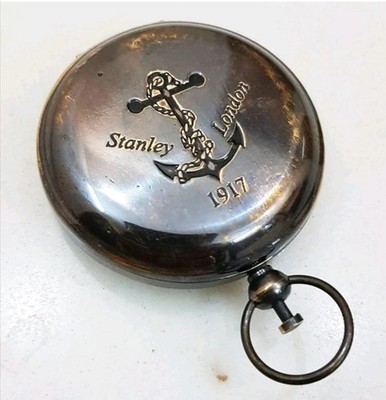 Antique Brass Compass Sundial Navigation Ship Pocket Compass Vintage Gift Collec