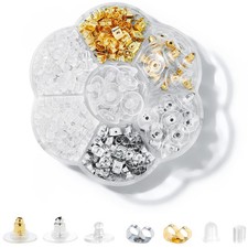 7 Styles 500PCS Earring Backs for Studs, Clear Plastic Hypoallergenic Metal Rub