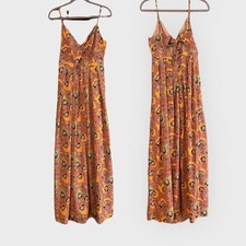 NWOT Chelsea 28 Leaf Floral Maxi Dress Size Medium Boho Bohemian