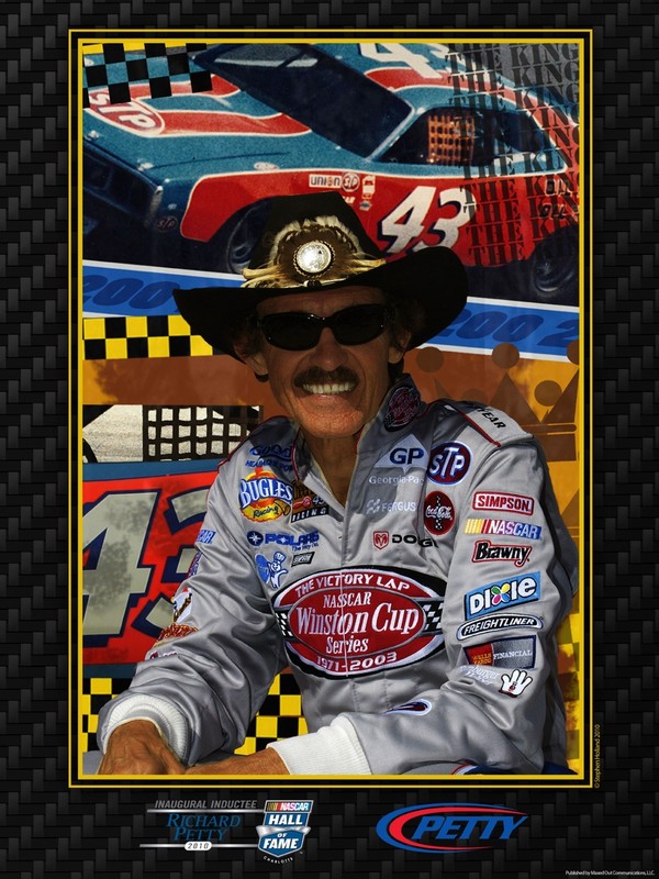RICHARD PETTY NASCAR HALL OF FAME Poster, signed by the artist EXCLUSIVE, RARE!